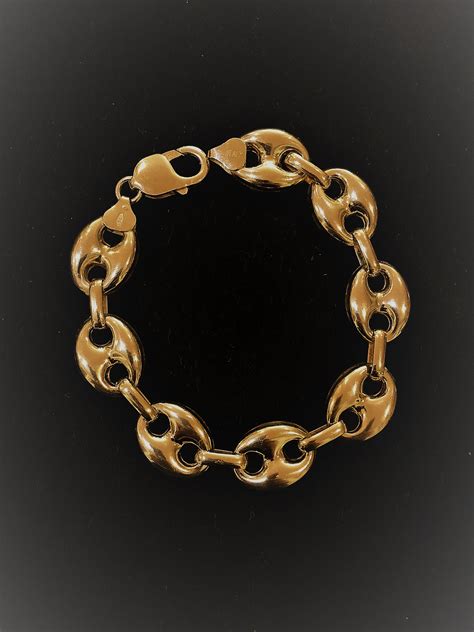 Gucci Look Gold Plated Sterling Silver Bracelet Gorgeous Gems