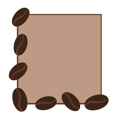 Hand Drawn Square Rectangle Coffee Frame Shape Illustration With