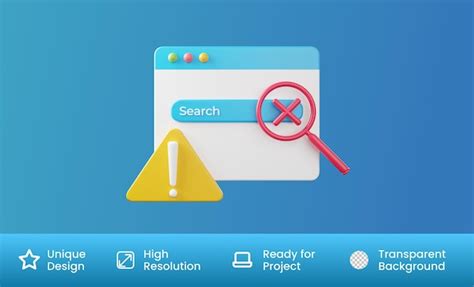 Premium Psd Search Error D Illustration