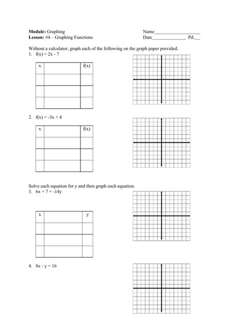 Graphing Linear Equations Worksheet Pdf Support Worksheet Hot Sex Picture