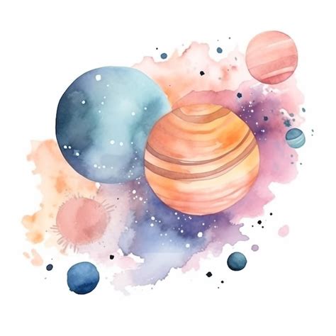 Premium Photo Planets Of The Solar System Watercolor Illustration