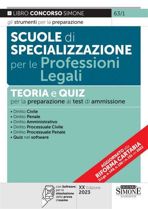 Scuole Di Specializzazione Per Le Professioni Legali Teoria E Quiz Per