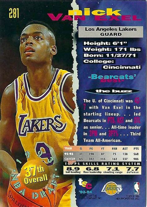 Topps Stadium Club Nick Van Exel Los Angeles Lakers Ebay