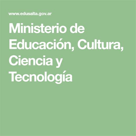 Ministerio De Educación Cultura Ciencia Y Tecnología Ministerio De Educacion Educacion