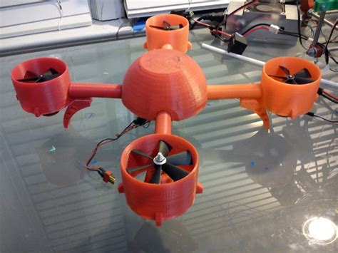 Ducted Fan Quad Copter By Inlinetwin Thingiverse Drones Concept