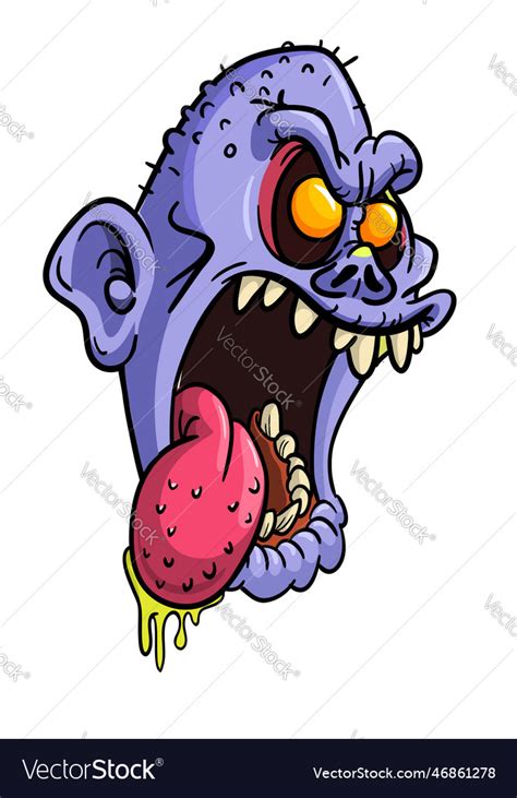 Cartoon funny green zombie character design Vector Image