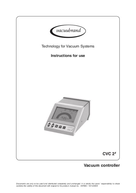 VACUUBRAND CVC 2II User Manual