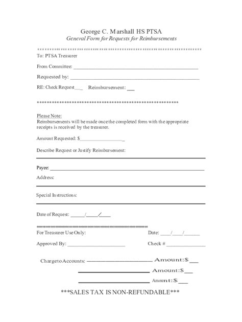 Fillable Online PTSA Reimbursement Form Docx Fax Email Print PdfFiller