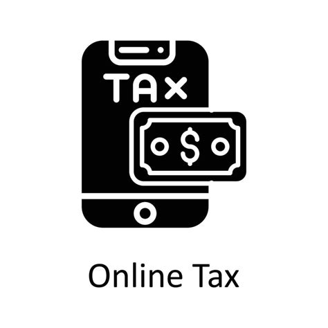 Online Tax Vector Solid Icon Design Illustration Taxes Symbol On White