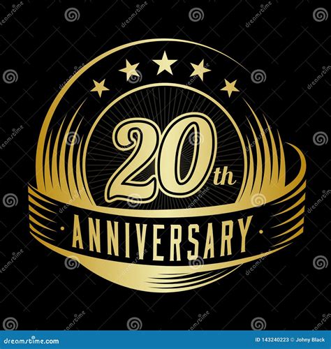 20 Years Anniversary Design Template 20th Anniversary Celebrating Logo