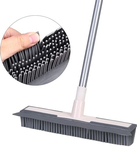 Holulo Rubber Push Broom Long Handled Rubber Floor Brush Rubber Broom