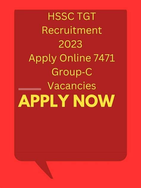 HSSC TGT Recruitment 2023 Apply Online 7471 GroupC Vacancies