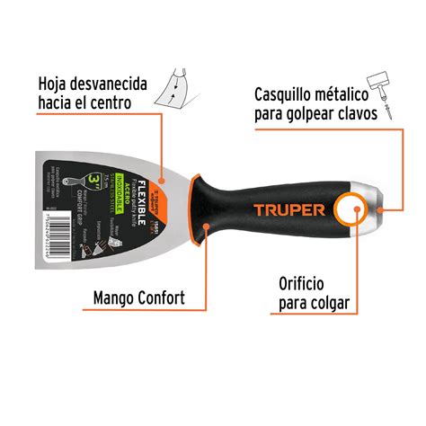 Espátula Flexible De 8 cm En Acero Inoxidable Comfort Grip