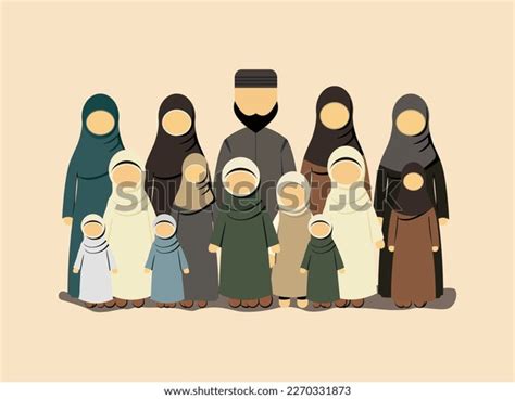 Islamic Family Embracing Values Culture Tradition Stock Vector (Royalty ...