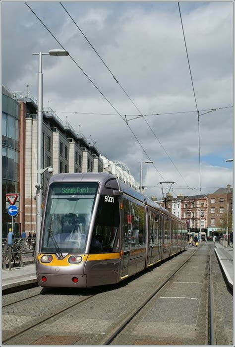 A "greenline" LUAS in Dublin by the Stephens Green. 25.04.2013 - Rail ...