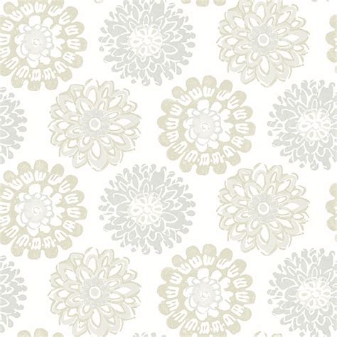 Sunkissed Light Grey Floral Wallpaper