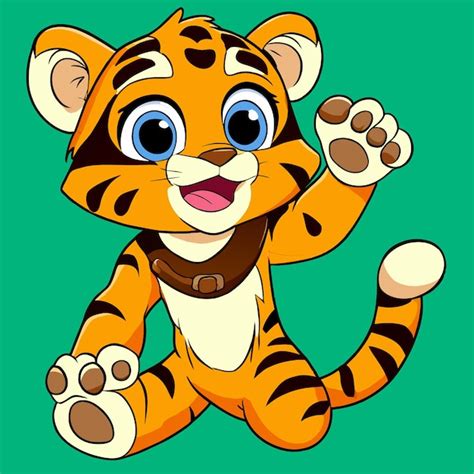 Premium Vector Tiger Cub Cartoon Vector In Playful Pose