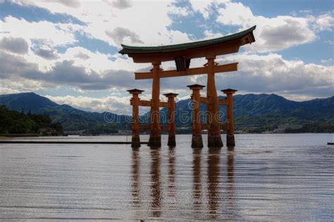 Floating Torii Gate Of The Itsukushima Shrine In Miyajima Island