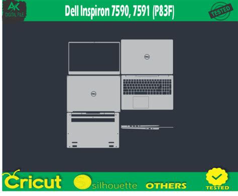 Dell Inspiron 7590 7591 P83F Skin Template Vector AK Digital File