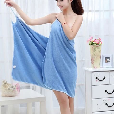 Women Quick Dry Bath Towels Solid Color Wearable Fast Drying Magic Bath