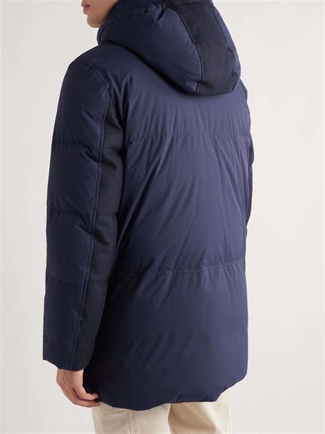 BRUNELLO CUCINELLI Panelled Quilted Wool Blend And Shell Hooded Down