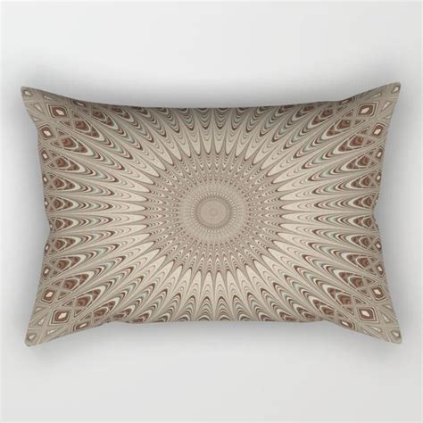 Beige Mandala Rectangular Pillow By David Zydd Beige Mandala Pillow