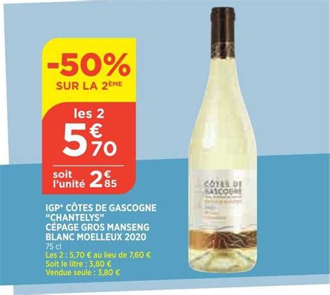 Offre Igp C Tes De Gascogne Blanc Moelleux Fleur De Givre Premium De