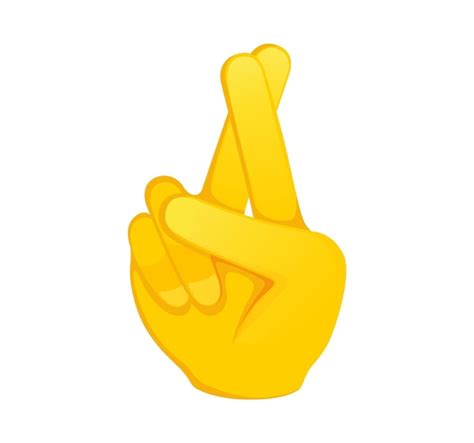 Premium Vector Crossed Fingers Icon Yellow Gesture Emoji Vector