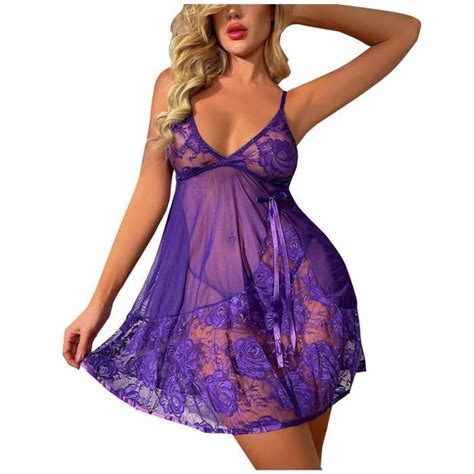 Ensemble De Lingerie Sexy Dames Lingerie Sexy Couleur Unie Dentelle