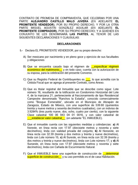 Contrato Promesa Pdf Propiedad Derecho Civil Sistema Legal