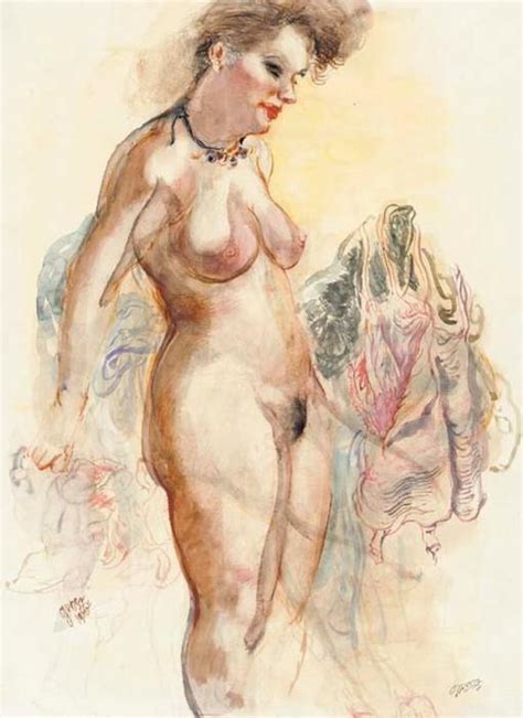 Artwork Replica Standing Nude Eva Grosz By George Grosz Inspired By