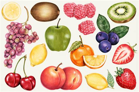hand drawn tropical fruits patterned background illustration