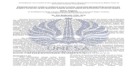 PEMANFAATAN CITRA LANDSAT 8 OLI UNTUK ANALISIS PDF Document