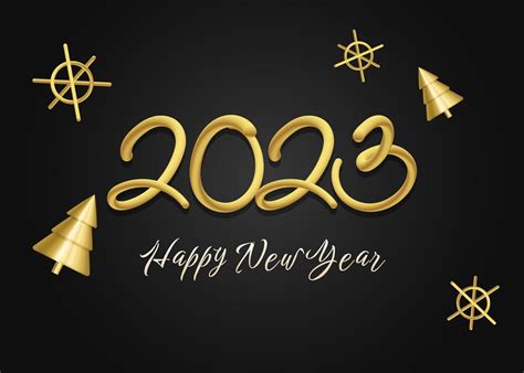 Happy New Year 3d 2023 Greeting Wallpaper Vector Template Merry