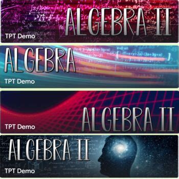 Algebra I And Ii Editable Google Classroom Banners Headers Tpt