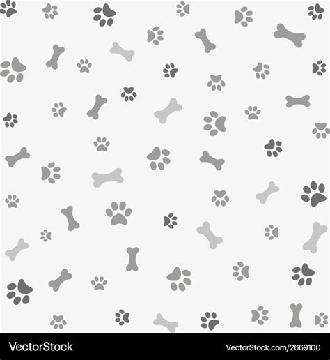 Background with dog paw print and bone Royalty Free Vector