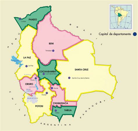 Mapa de Bolivia Mapa Físico Geográfico Político turístico y Temático