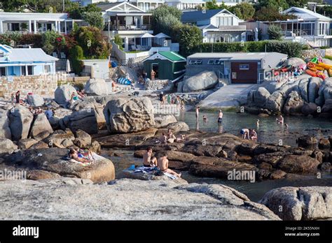 Gathering At Bakoven Beach For Sundown In Cape Town South Africa Stock