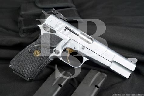 Fn Browning Portugal Hi Power Silver Chrome Mm Luger Semi Auto Pistol