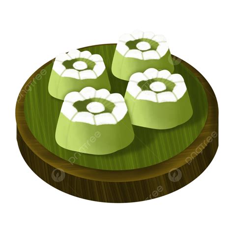 Makanan Khas Indonesia White Transparent, Ilustrasi Kue Putu Ayu Khas ...