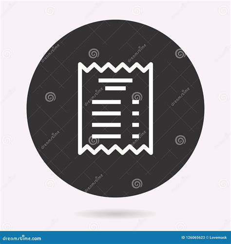 Receipt Vector Icon Illustration Isolated Simple Pictogram Stock