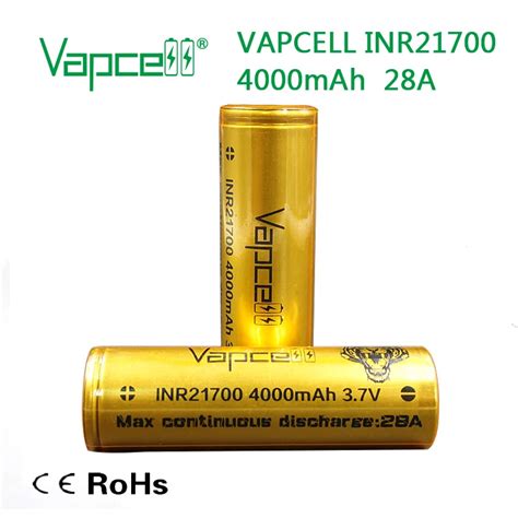 VapCell Original 21700 4000mah 28A Long Life Lithium 3 7v Rechargeable