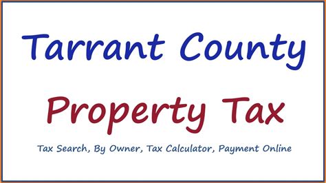 Tarrant County Property Tax Search By Owner Tax Calculator