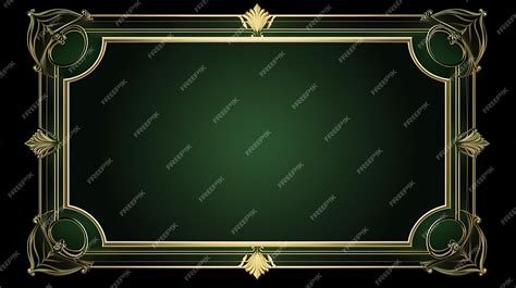 Premium Photo | A green frame with gold trim and a gold border