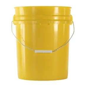 Gallon Yellow Hdpe Plastic Round Pail With Metal Handle