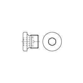 Al Metal Din 908 Tornillo Tapón Con Hexágono Interior Métrica Fina