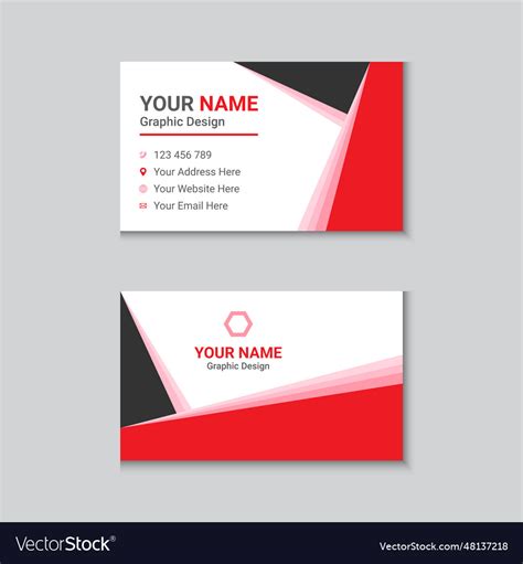 Red And Black Business Card Template Royalty Free Vector