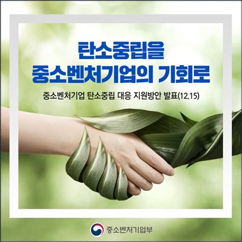 탄소중립을 중소벤처기업의 기회로 정책뉴스 뉴스 대한민국 정책브리핑