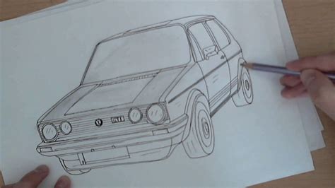 How To Draw A Golf Gti 1983 Step By Step Golf Drawing Golf Gti Drawings