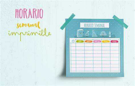 Recetas Fáciles Manualidades Y Diy Horario Semanal Para Imprimir